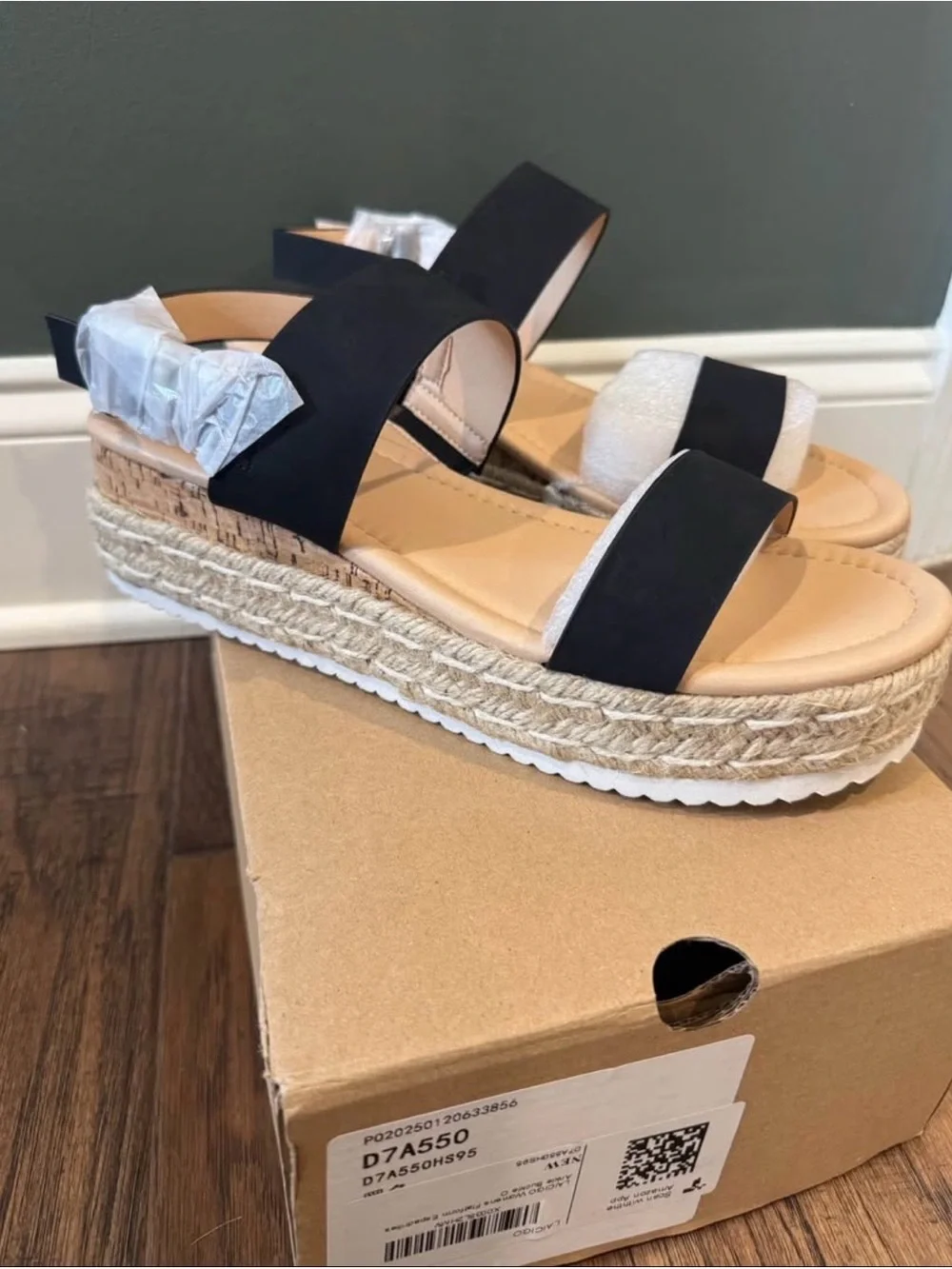 Women’s Black Platform Espadrille Sandals